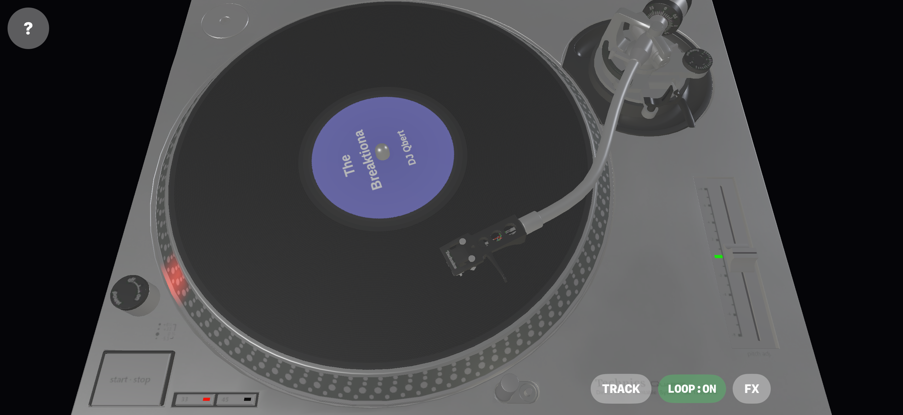 dSL1200 — track loaded, deck rendering on iPhone